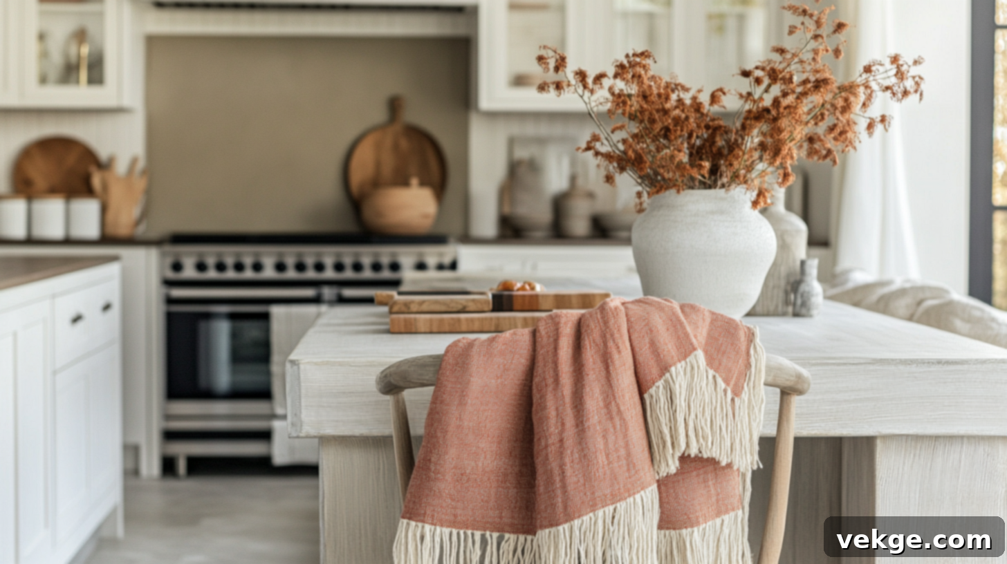 Boho Fringe Throw Blanket for a Kitchen
