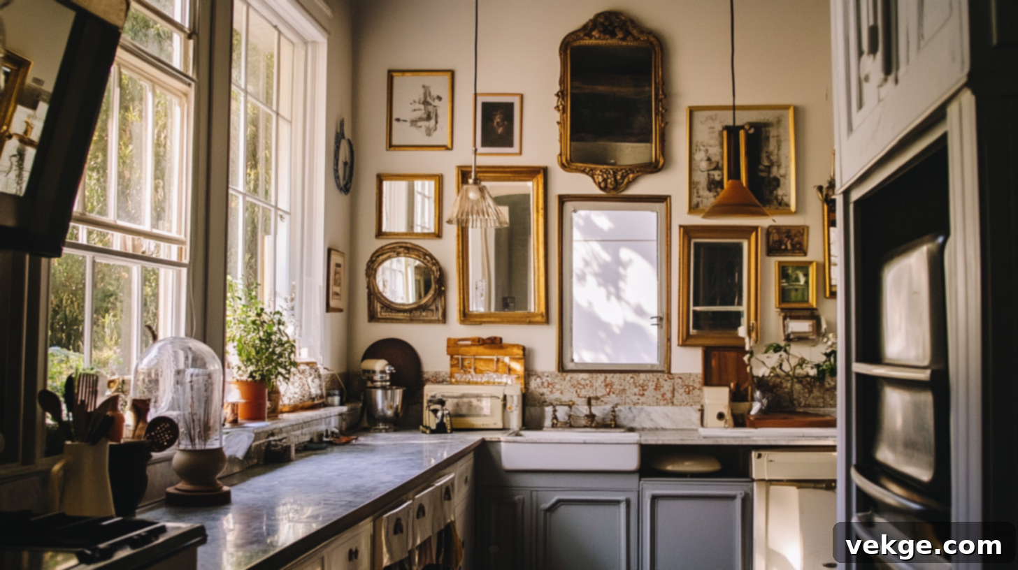 Vintage Mirrors in a Boho Kitchen
