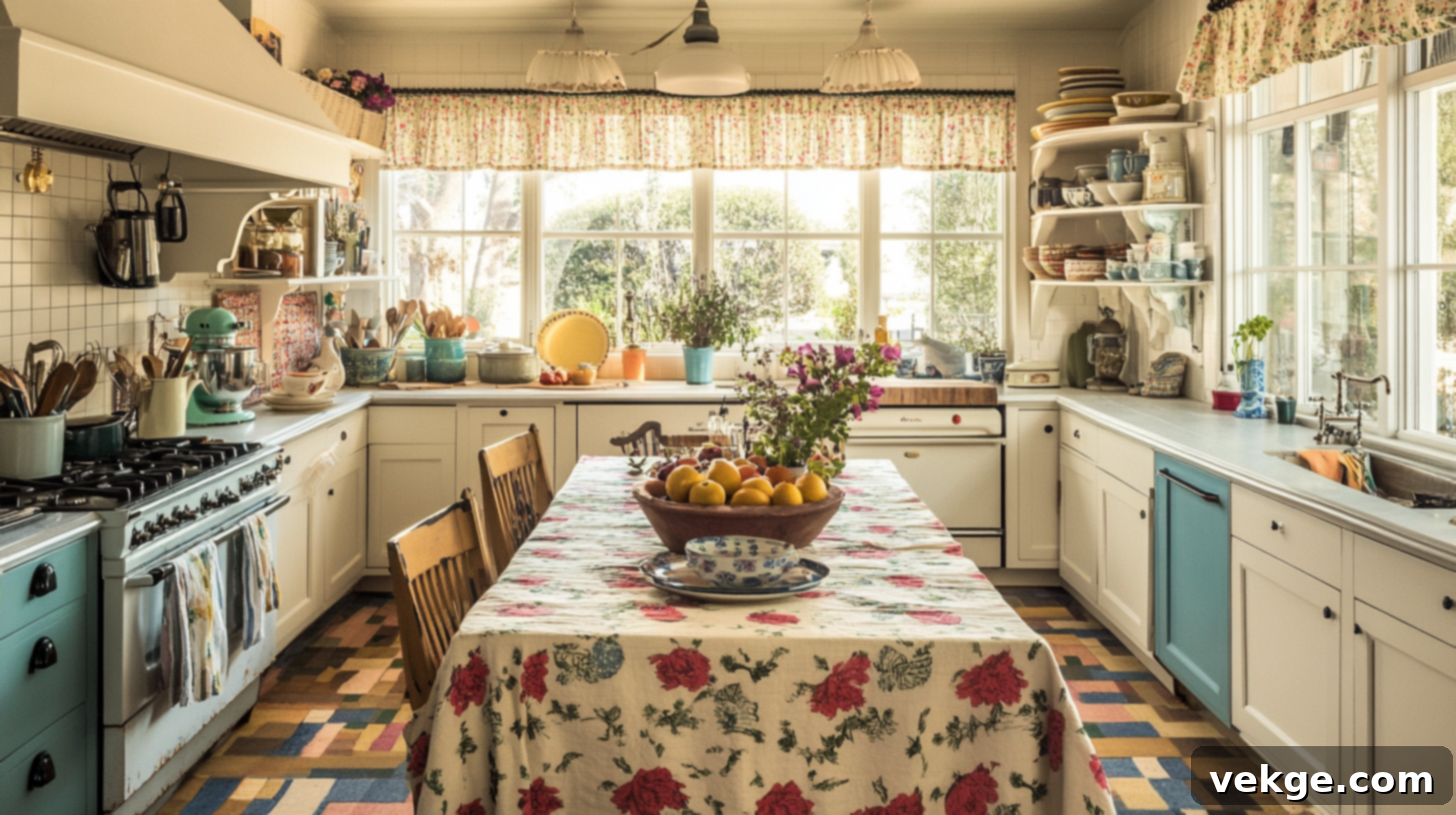 Multicolor Textiles in a Boho Kitchen