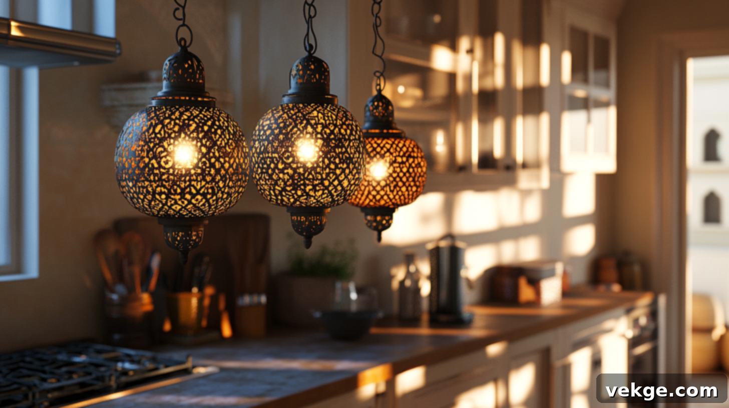 Moroccan Lanterns in a Boho Kitchen