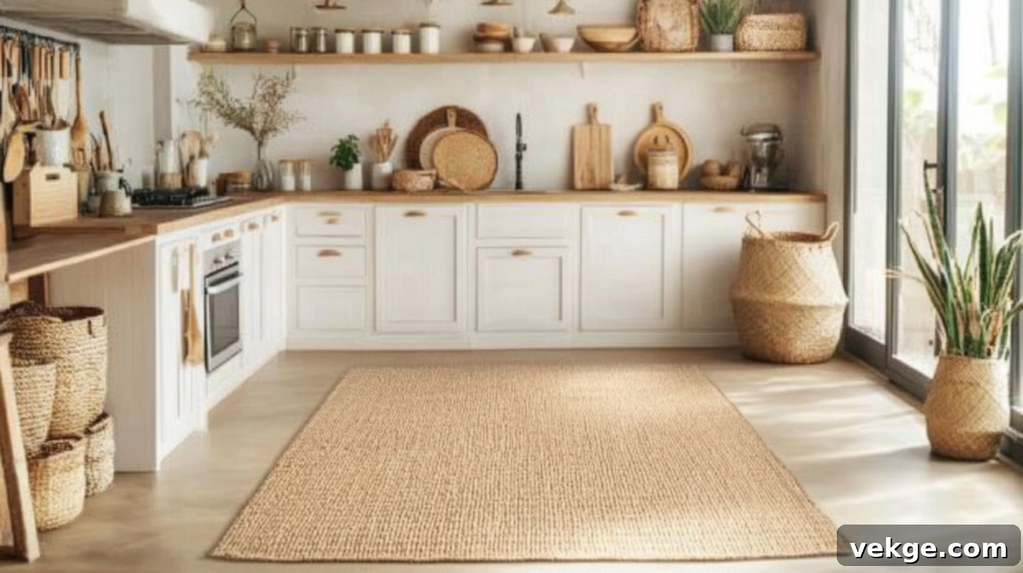 Jute or Sisal Rugs for a Boho Kitchen