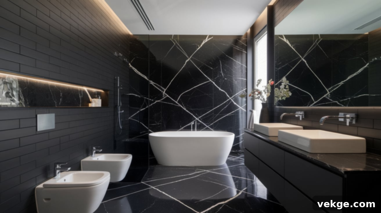 Black Tiles for Walls and Floors