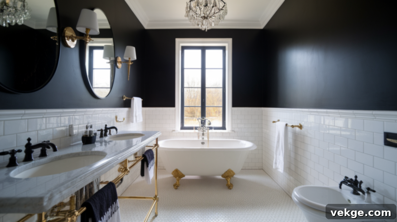 Matte Black Walls with Glossy Black Fixtures