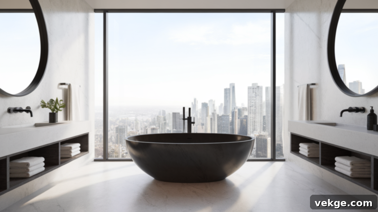 Freestanding Black Bathtub