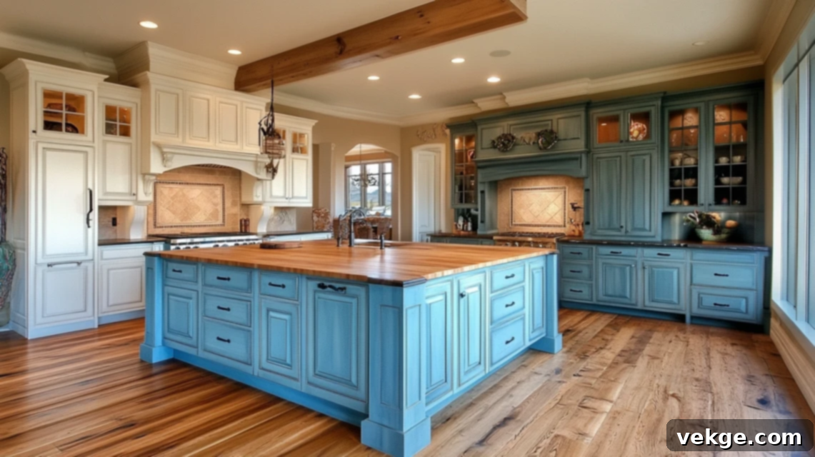 Kitchen with two-tone cabinets