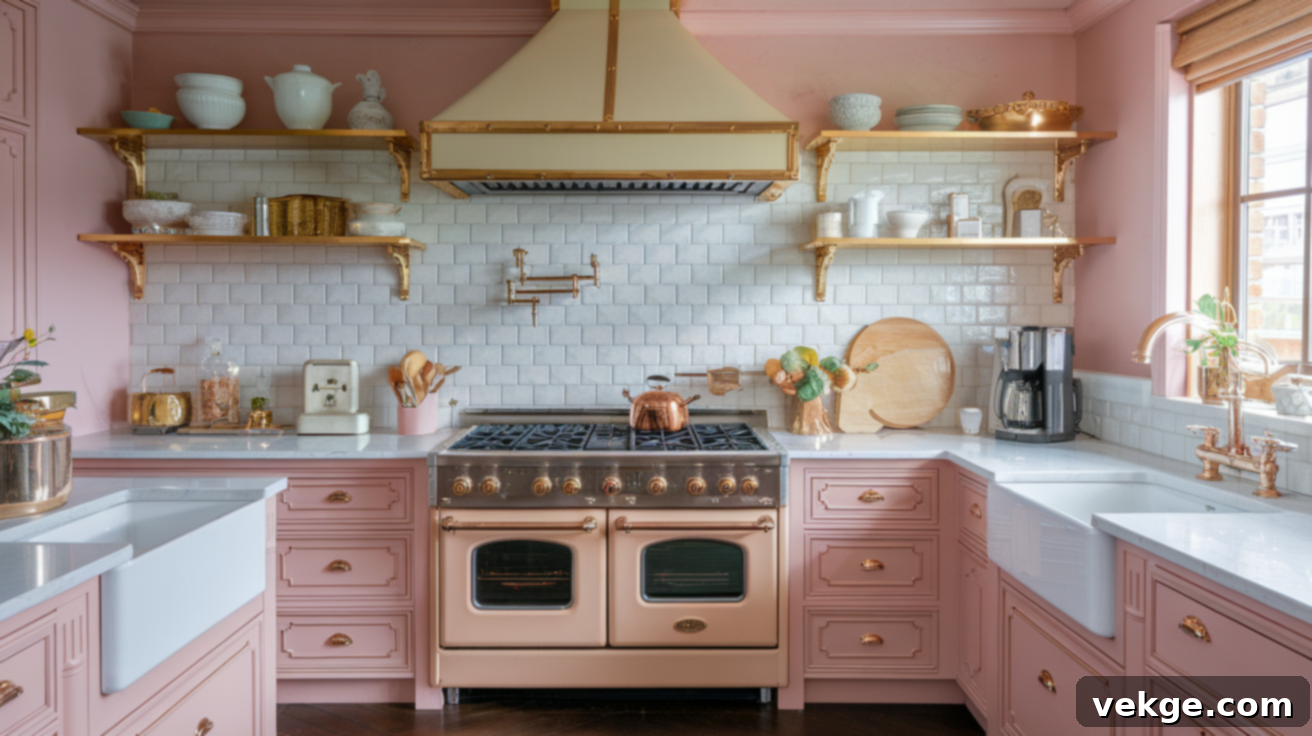 High-End Rose Gold and Champagne Appliances for Pink Kitchens
