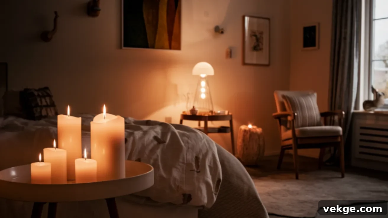 Add Candles and Soft Lighting for Autumn Ambiance