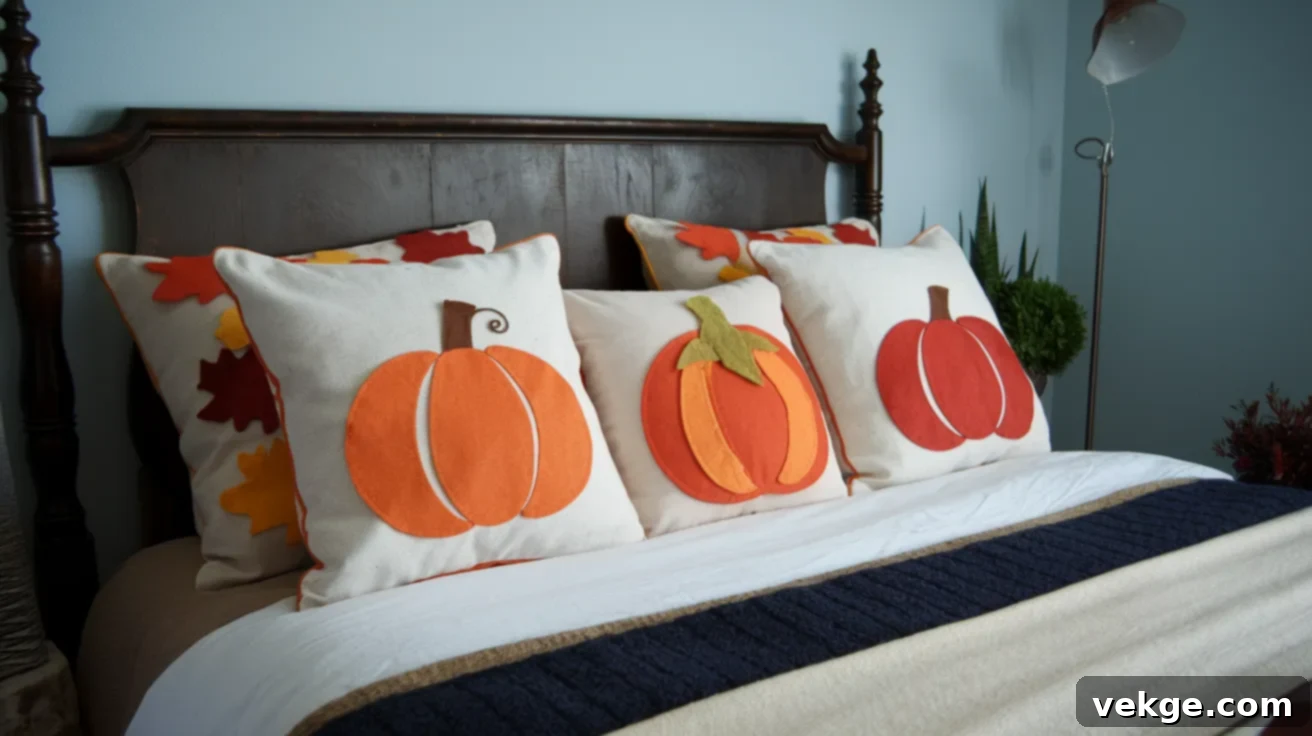 DIY Pumpkin-Inspired Pillow Covers for Fall Decor