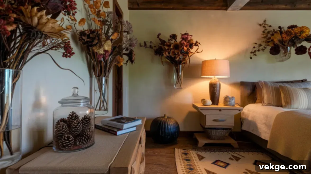 Decorating with Natural Elements for Fall Bedroom