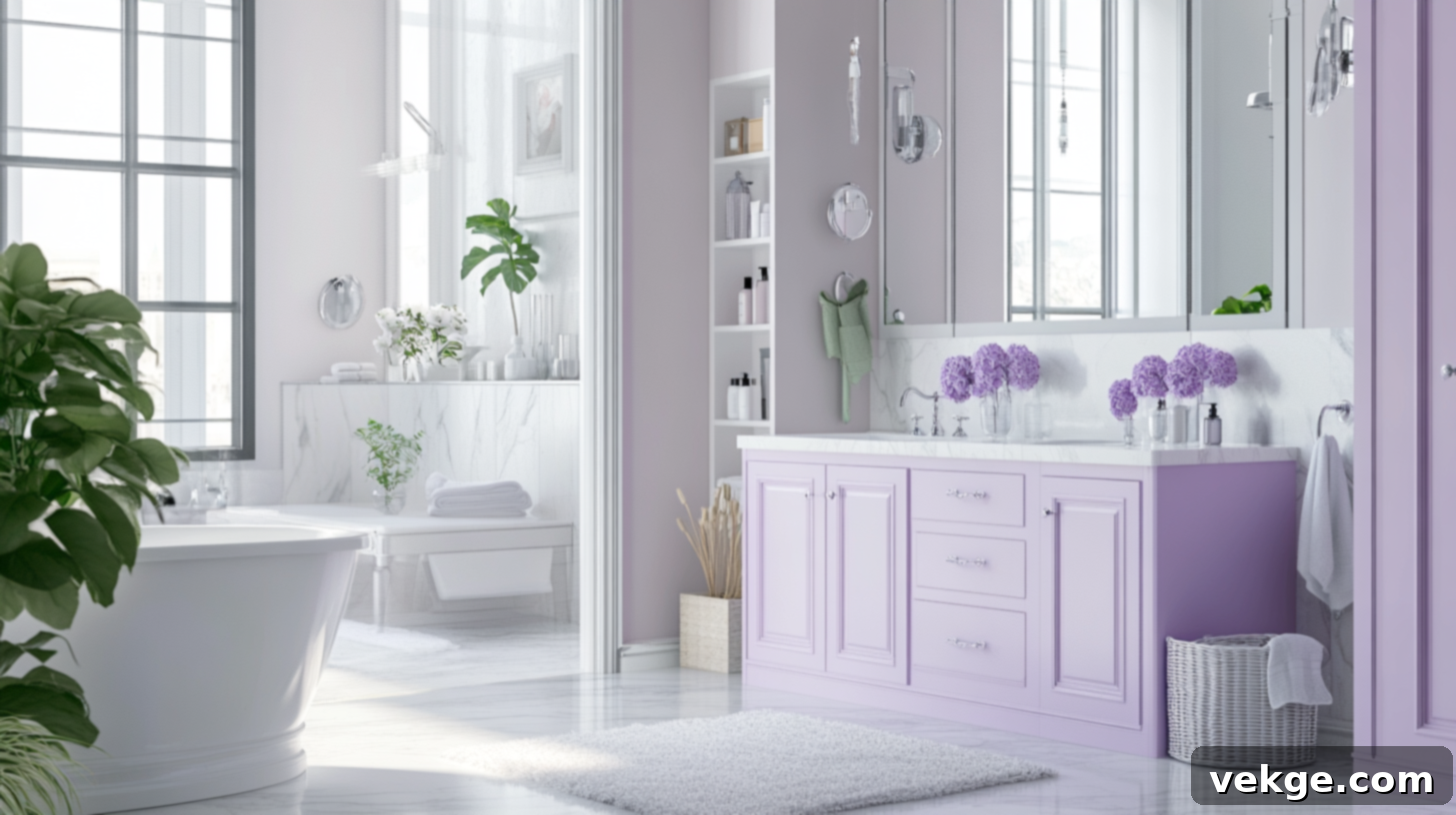 Unique Soft Lavender Bathroom Cabinets for a Soothing and Elegant Space