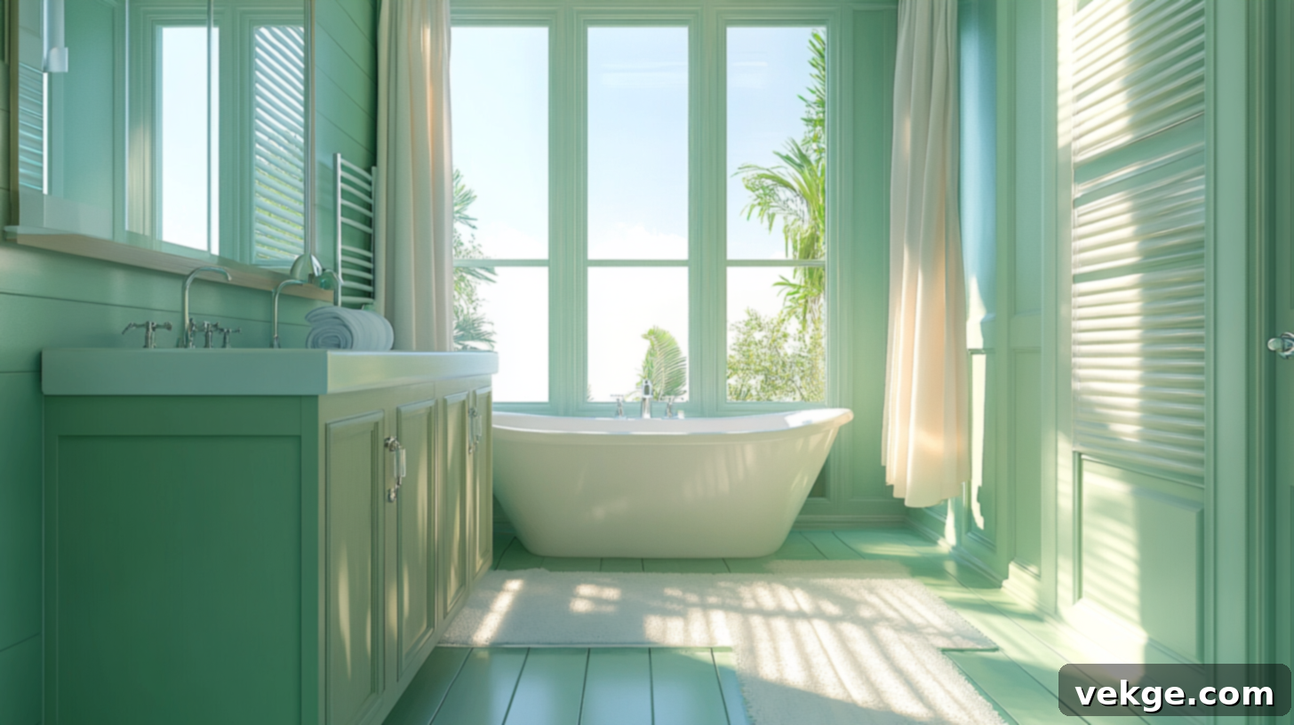Refreshing Seafoam Green Bathroom Cabinets for a Light, Beachy Feel