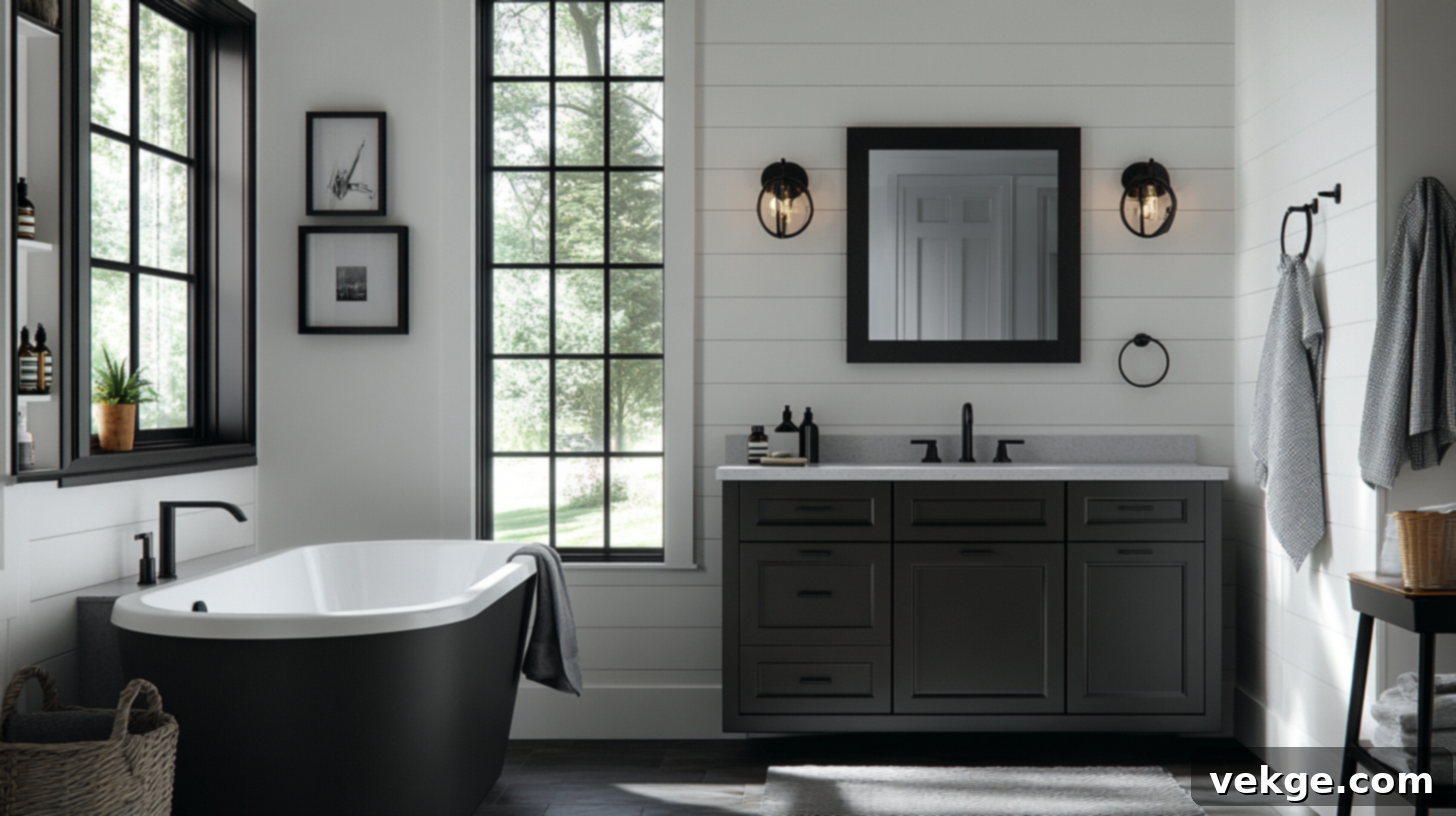 Modern Graphite Bathroom Cabinets for a Sleek Industrial Vibe