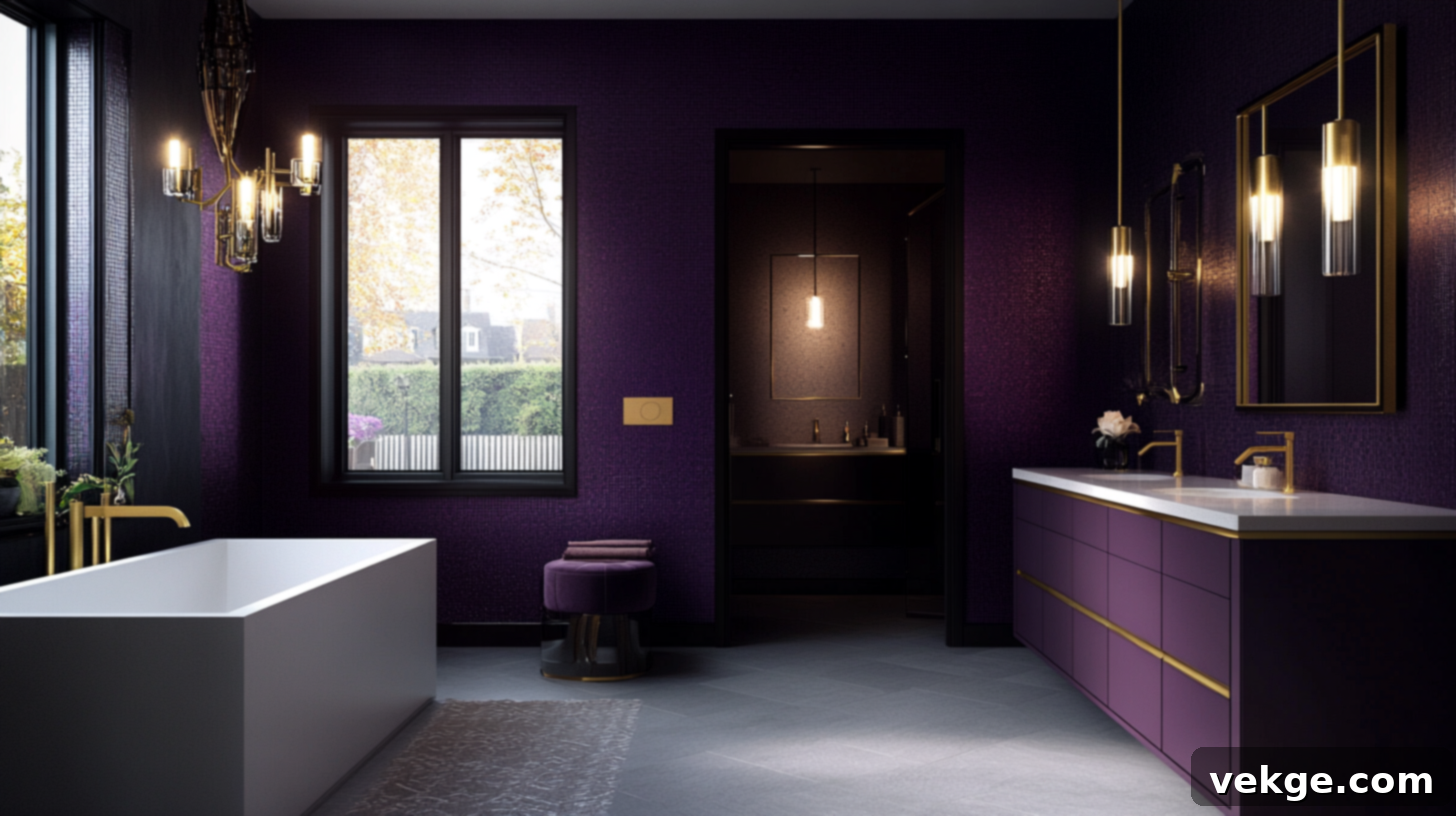 Elegant Deep Plum Bathroom Cabinets for Rich Color and Sophistication