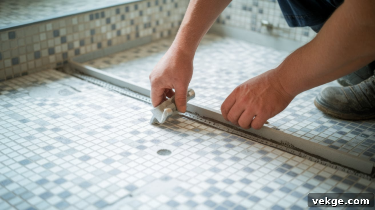 Building the Shower Floor with Proper Slope and Drainage