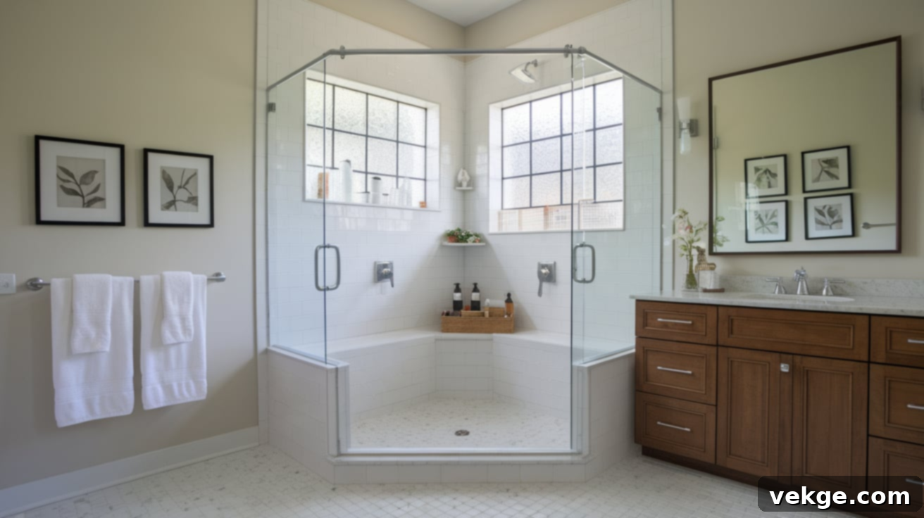 Space-Saving Corner Entry Walk-In Shower Design