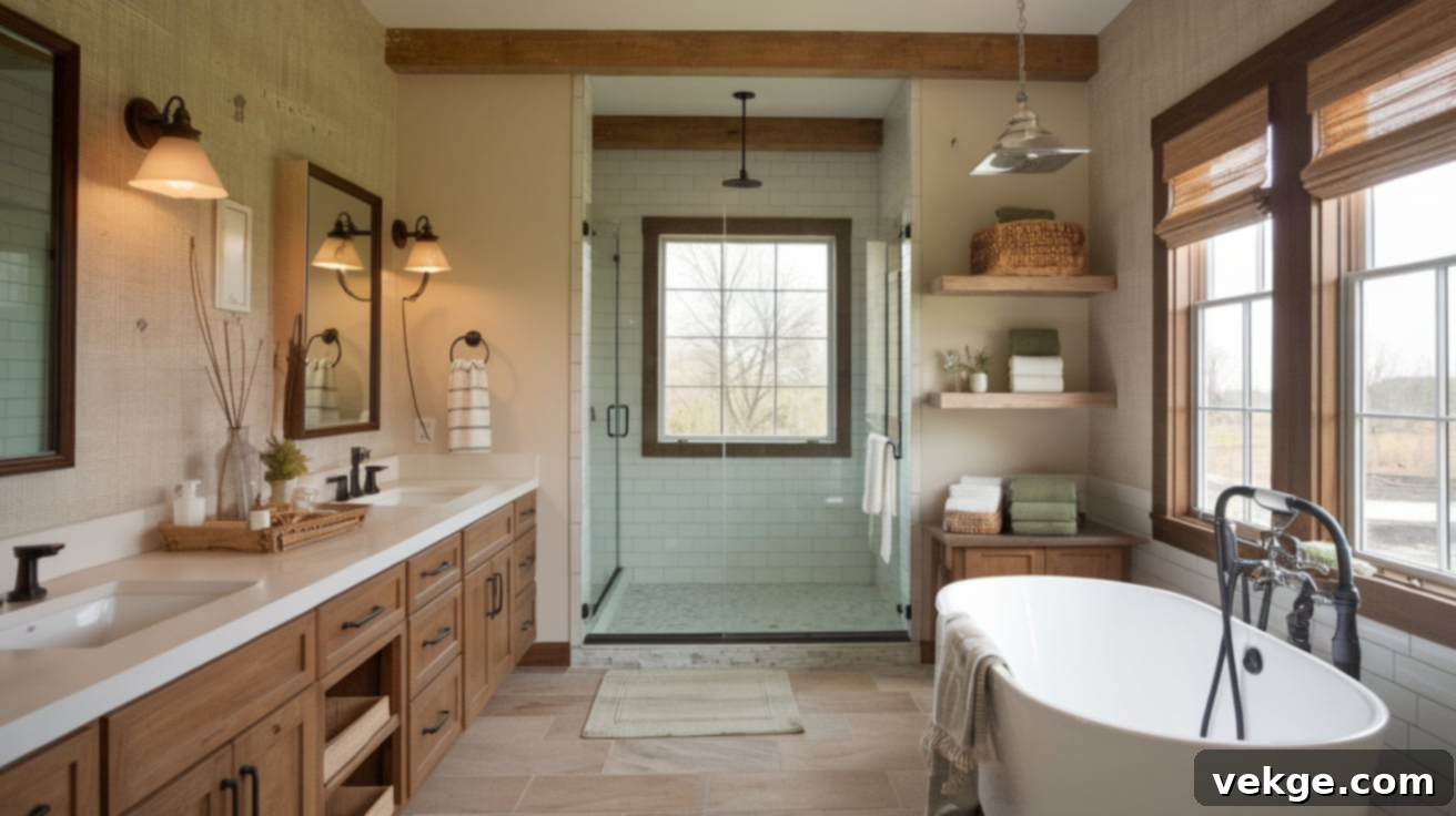 Cozy and Rustic Hall Bathroom