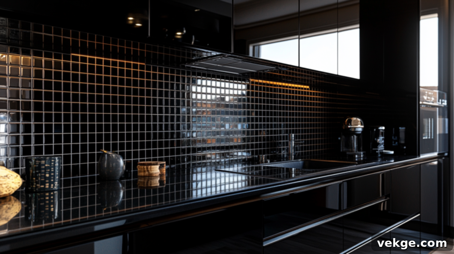 Glossy Black Tiles