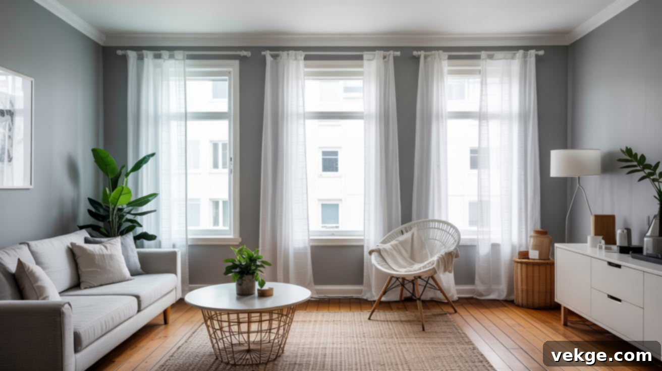 White Curtains for Gray Walls
