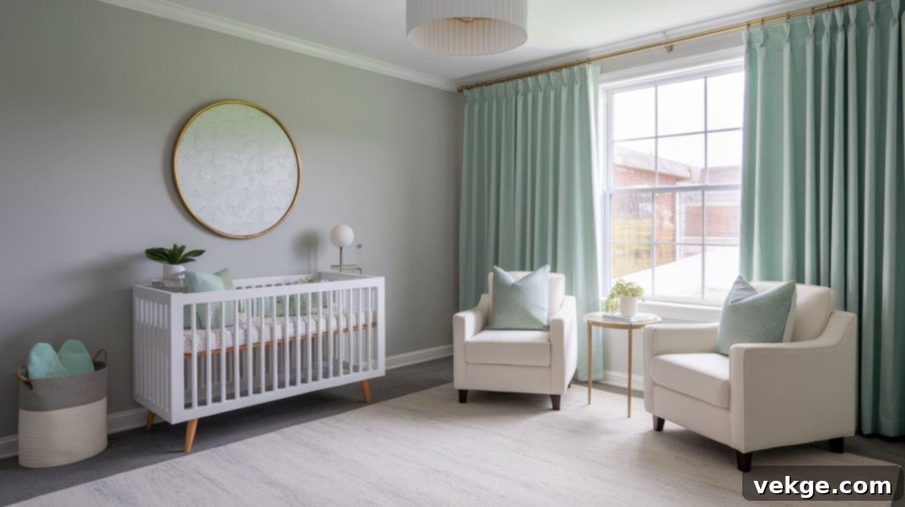 Mint Green Curtains with Gray Walls
