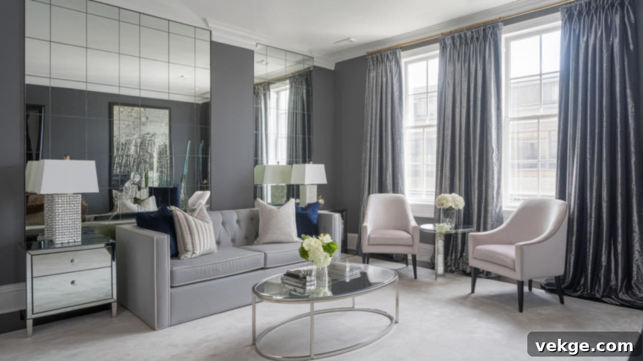 Silver Curtains with Gray Walls