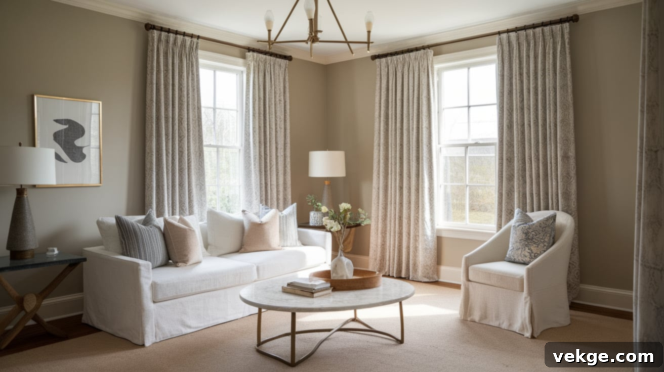 Ecru Curtains with Gray Walls
