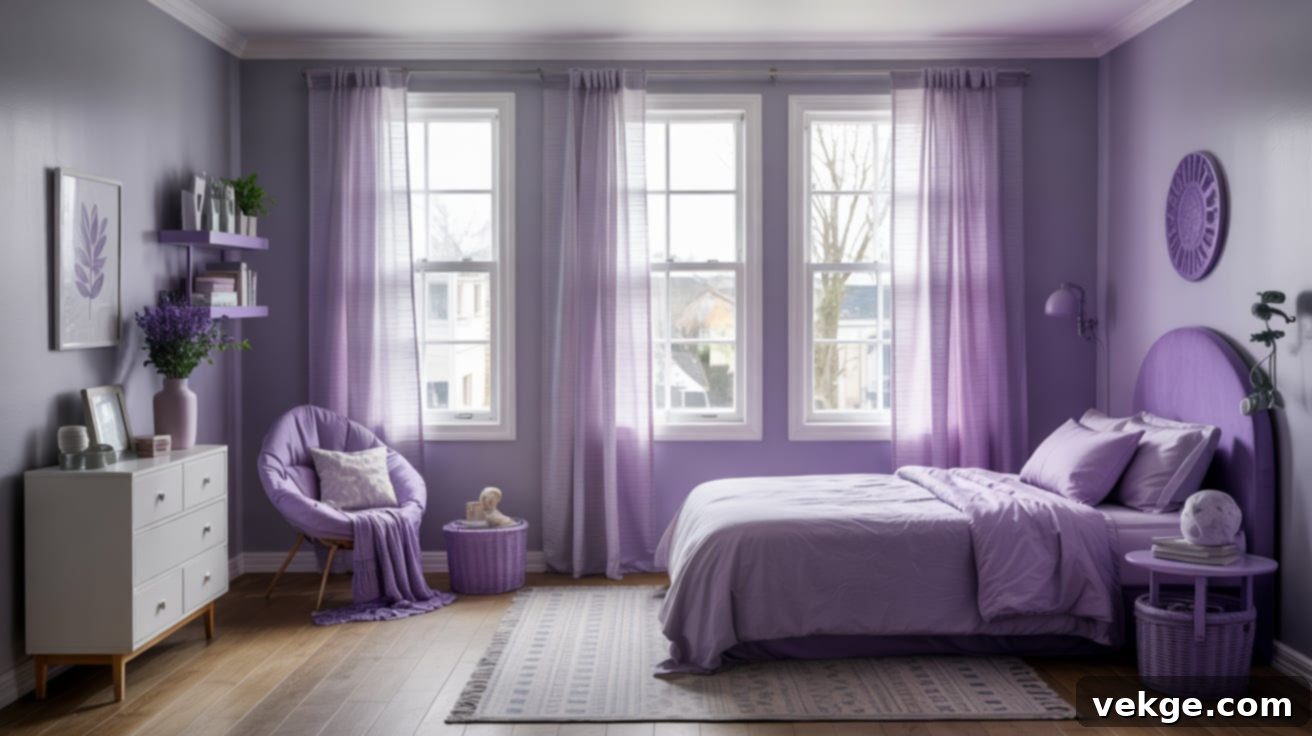 Lavender Curtains with Gray Walls