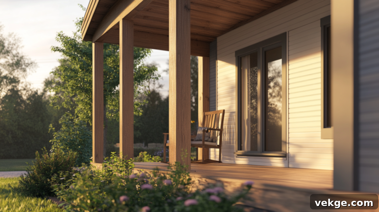 Wood accents for porch columns