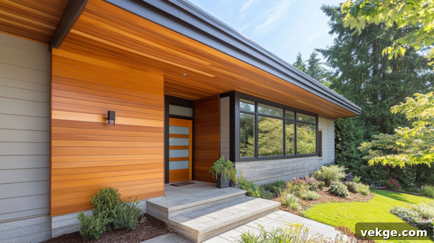 Wood accents for soffits and overhangs