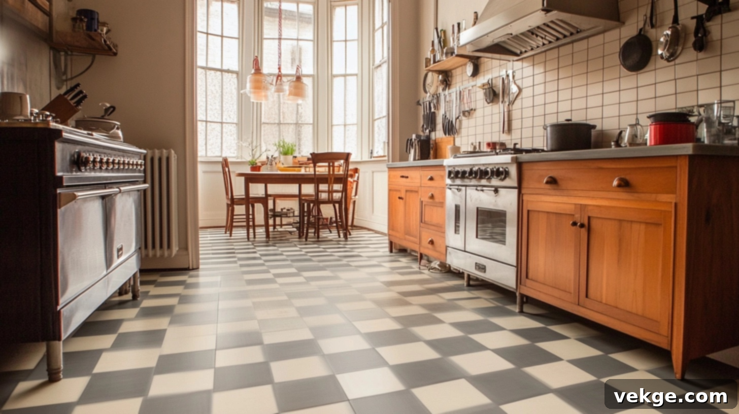 Checkerboard Tiles in Soft, Muted Tones