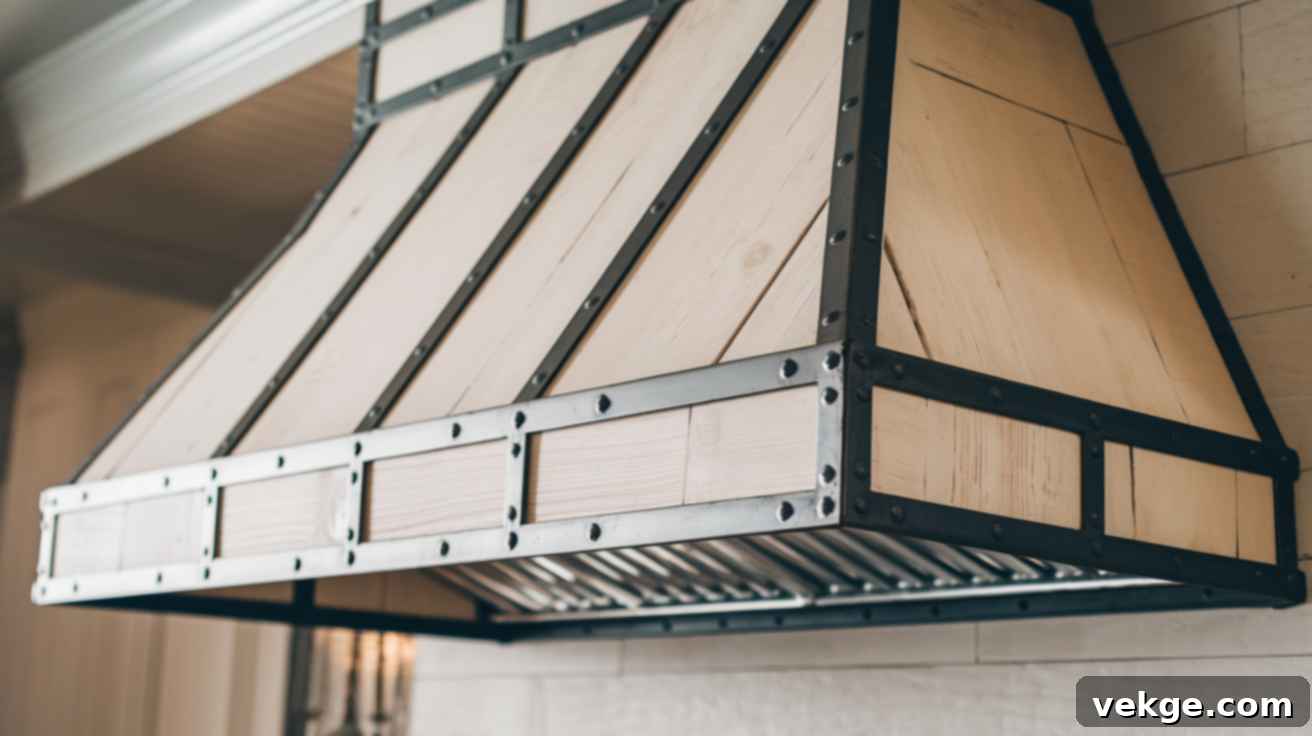 Farmhouse Wood and Metal Range Hood Cover