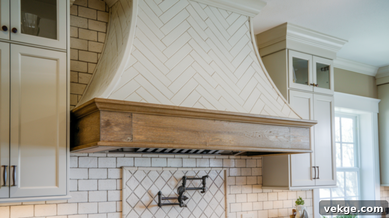 Herringbone Patterned Range Hood Cover