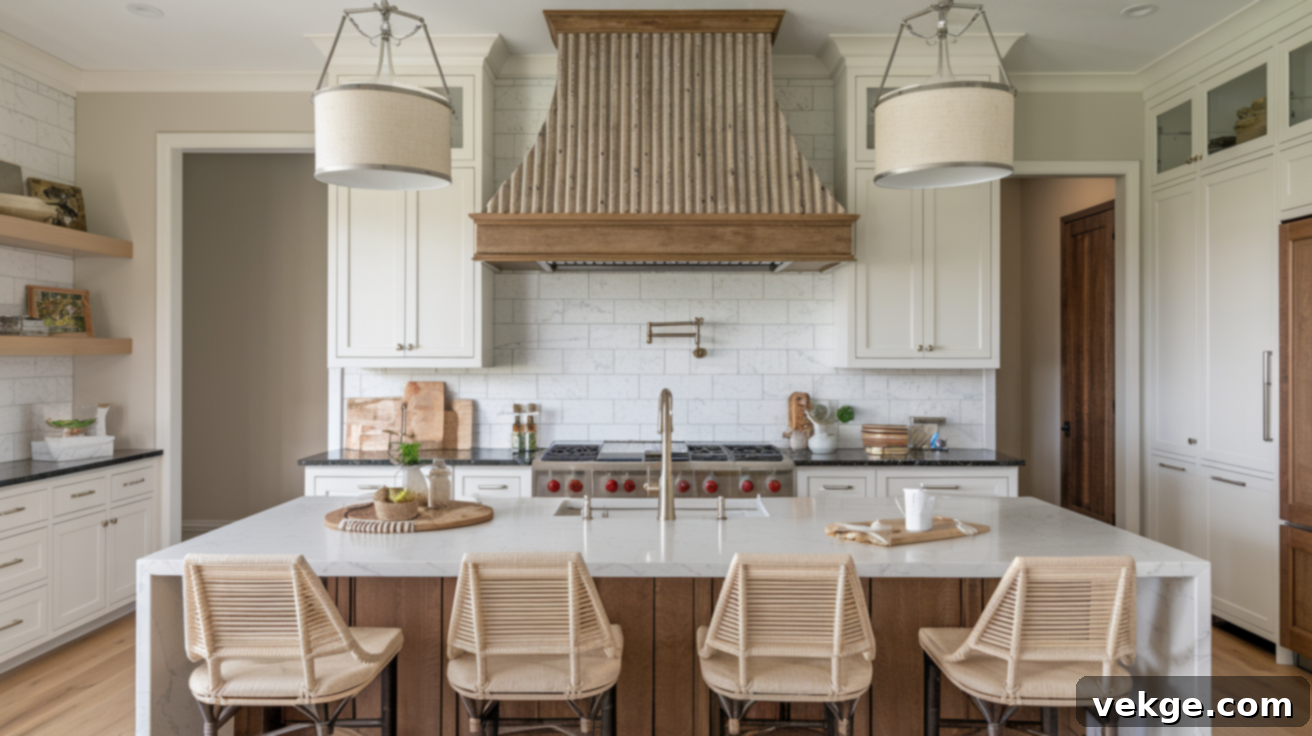 Custom Fluted Range Hood Cover