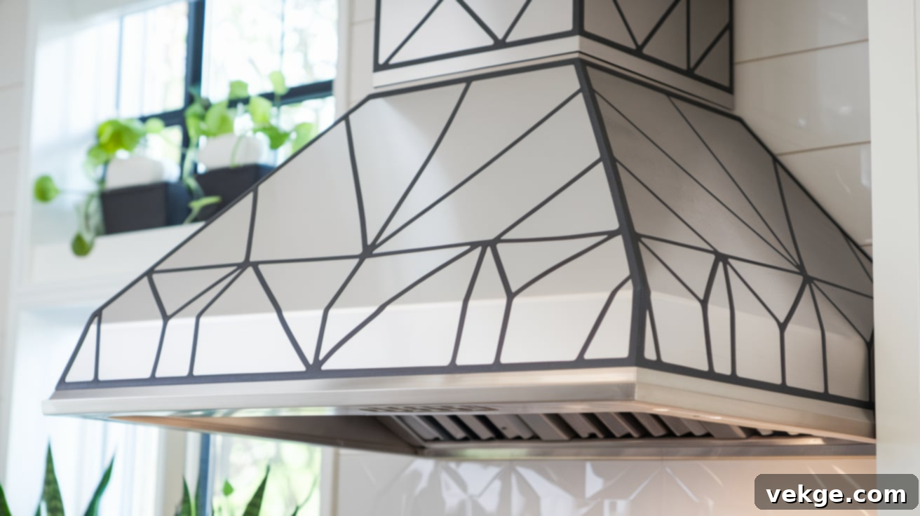Geometric Patterned Range Hood Cover