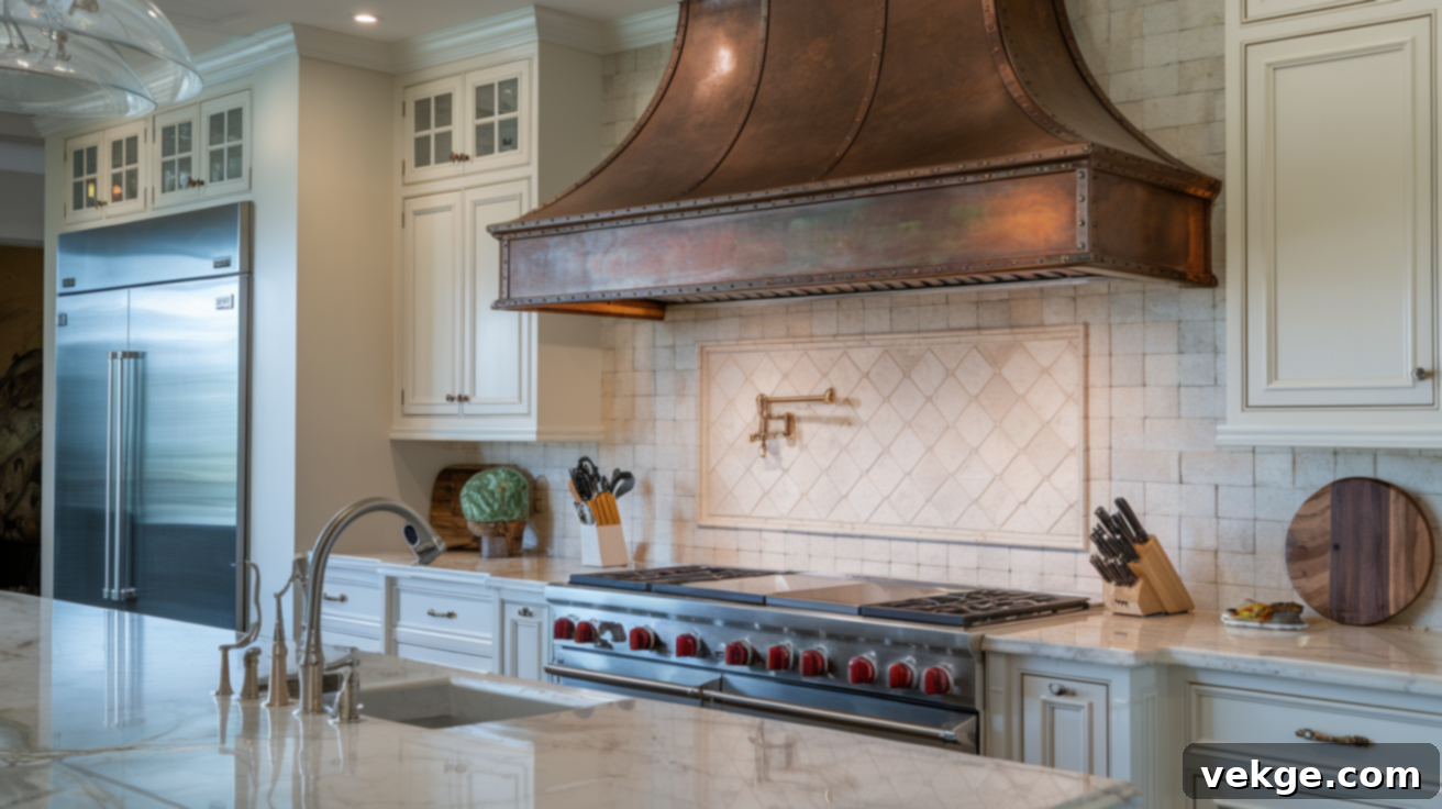 Custom Copper Range Hood Cover