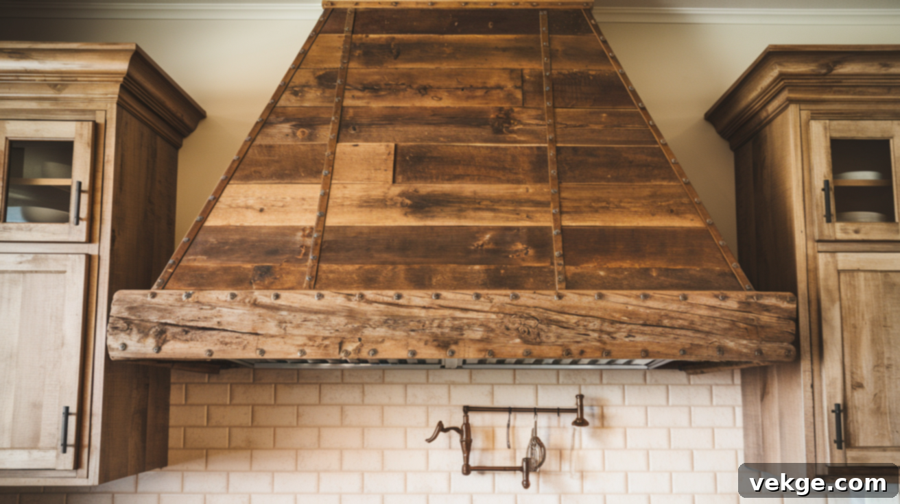 Rustic Barn Wood Range Hood Cover