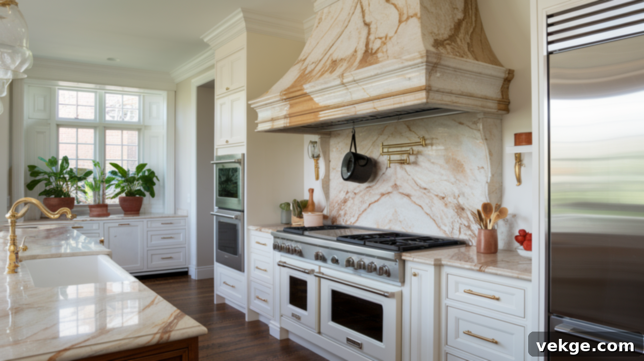 Marble Range Hood Cover