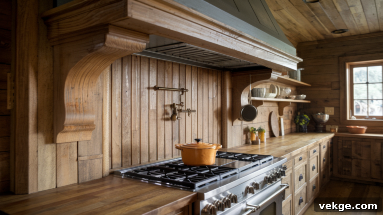 Fluted Wood Range Hood Cover