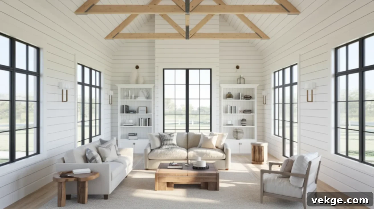 Modern Farmhouse Barndominium Living Room