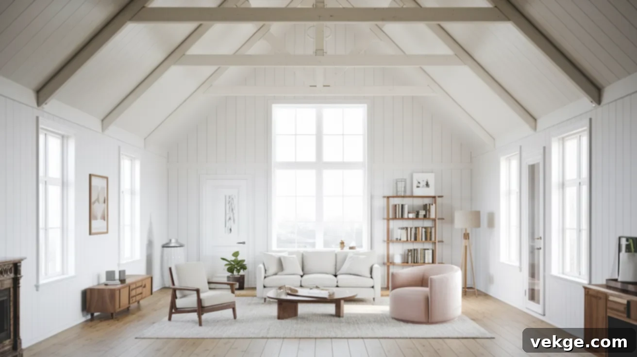 Scandinavian Simplicity Barndominium Living Room