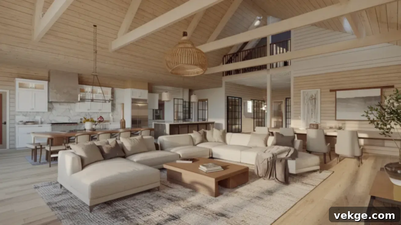 Define Zones in Open Concept Barndominium Living Room