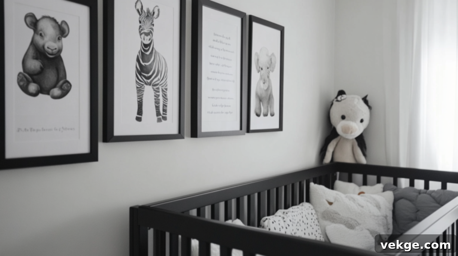 Black and White Nursery Text Art and Picture