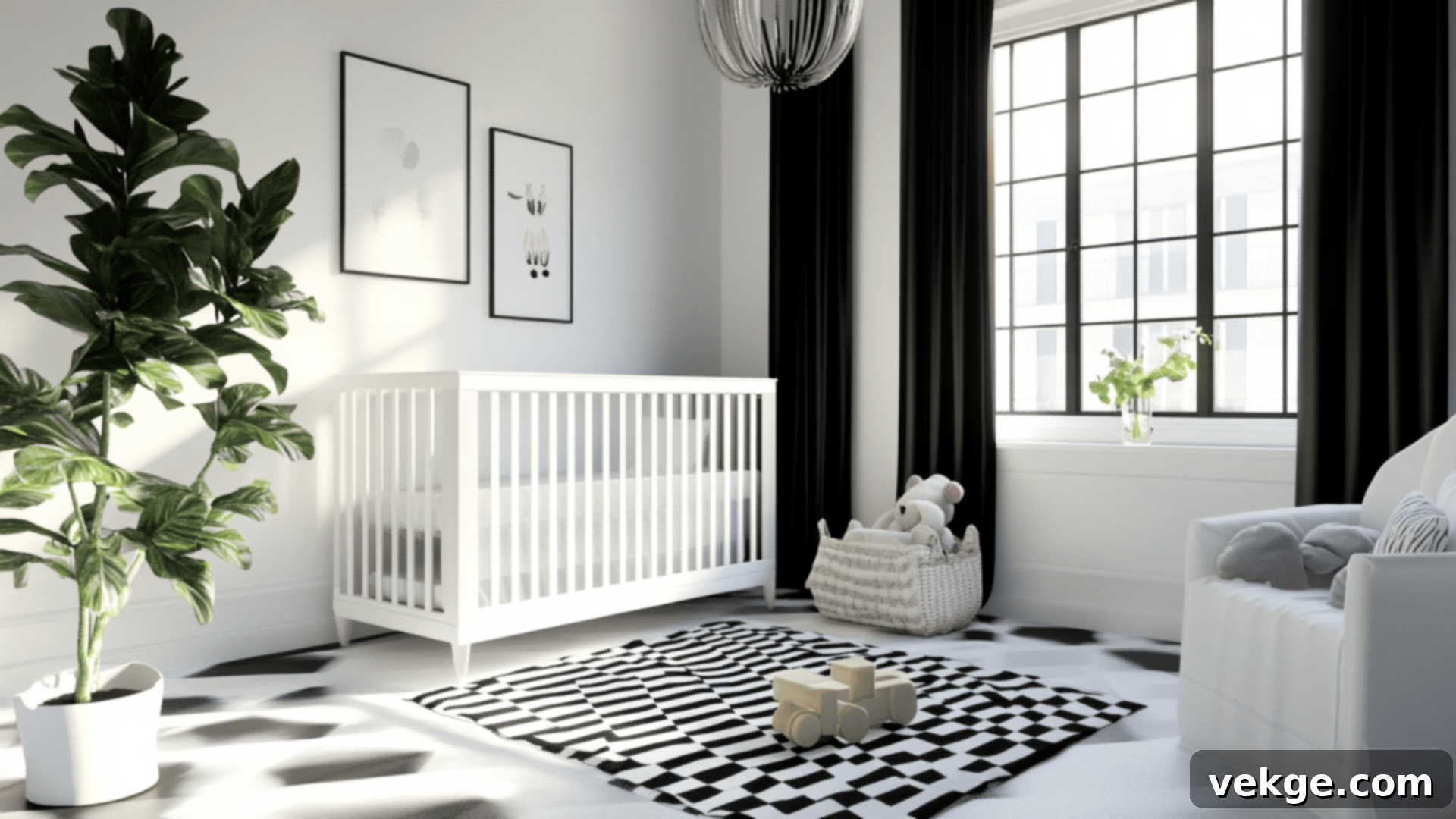Black and White NurseryRug