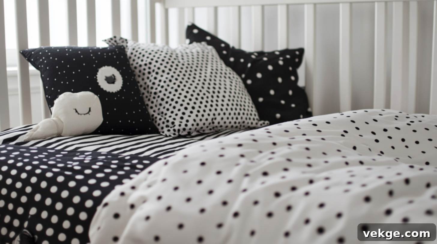 Black and White Nursery Contrast Bedding
