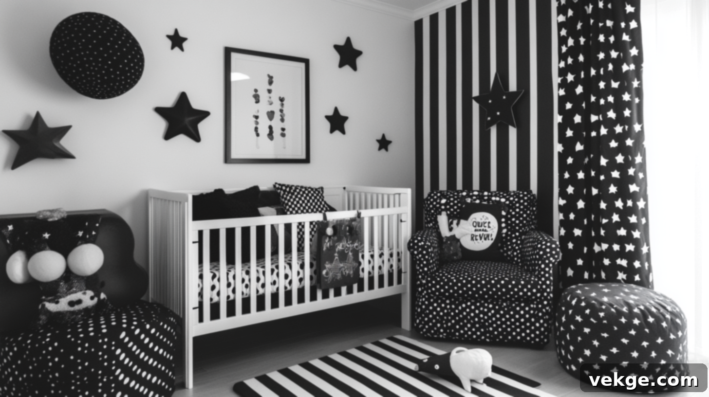 Black and White Nursery with Patterns Galore