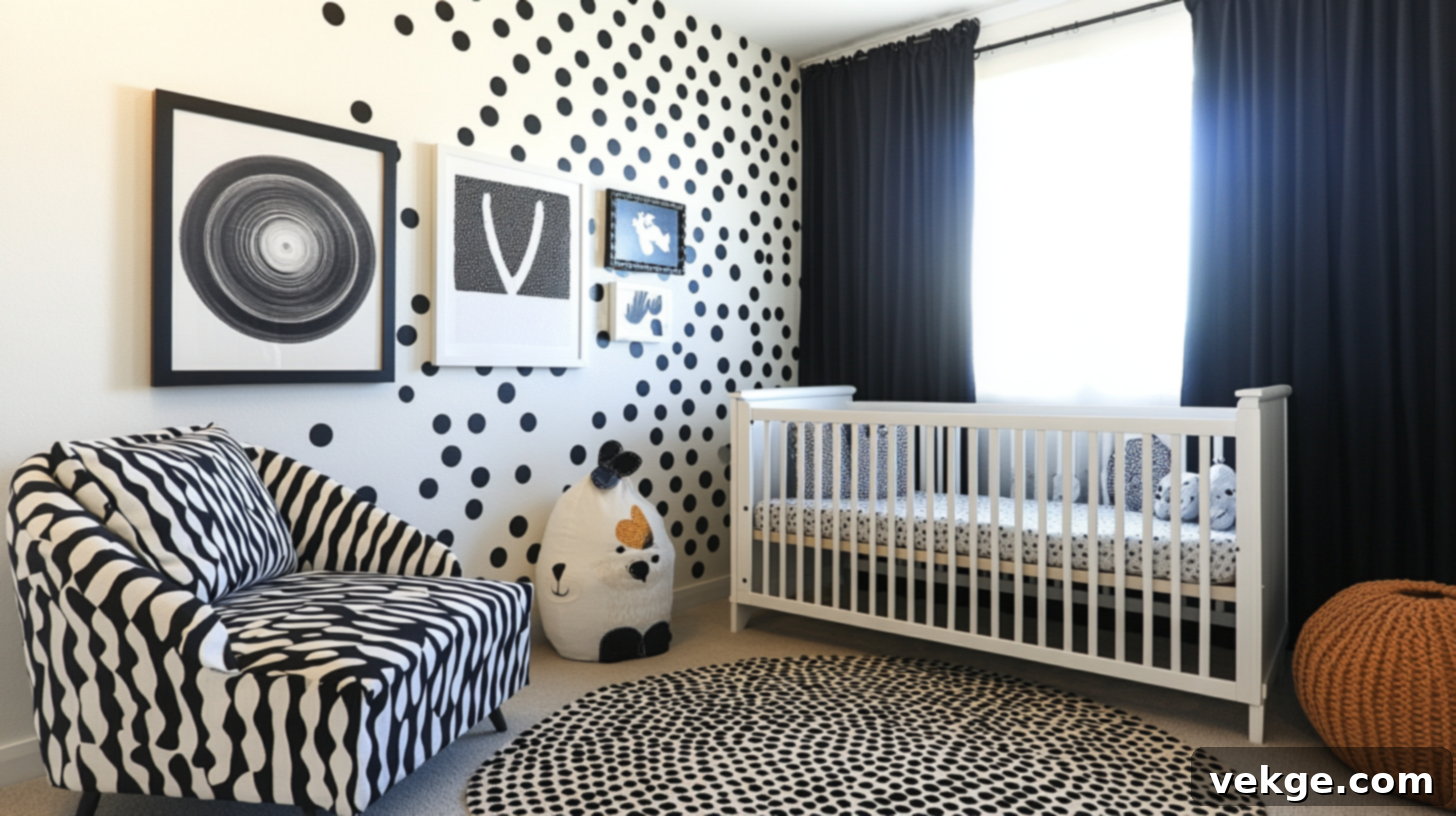 Black and White Nursery Pattern Mixing