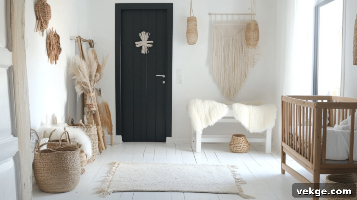 Scandinavian Boho Black and White Nursery