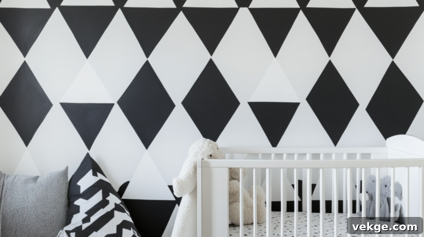 Black and White Geometric Design for Nursery Walls