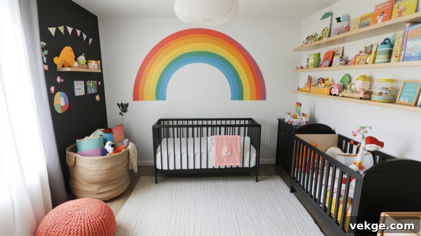 Black and White Rainbow Nursery Decor