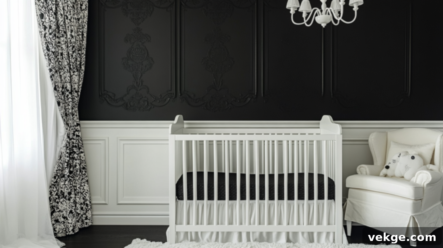 Black and White Nursery Accent Wall