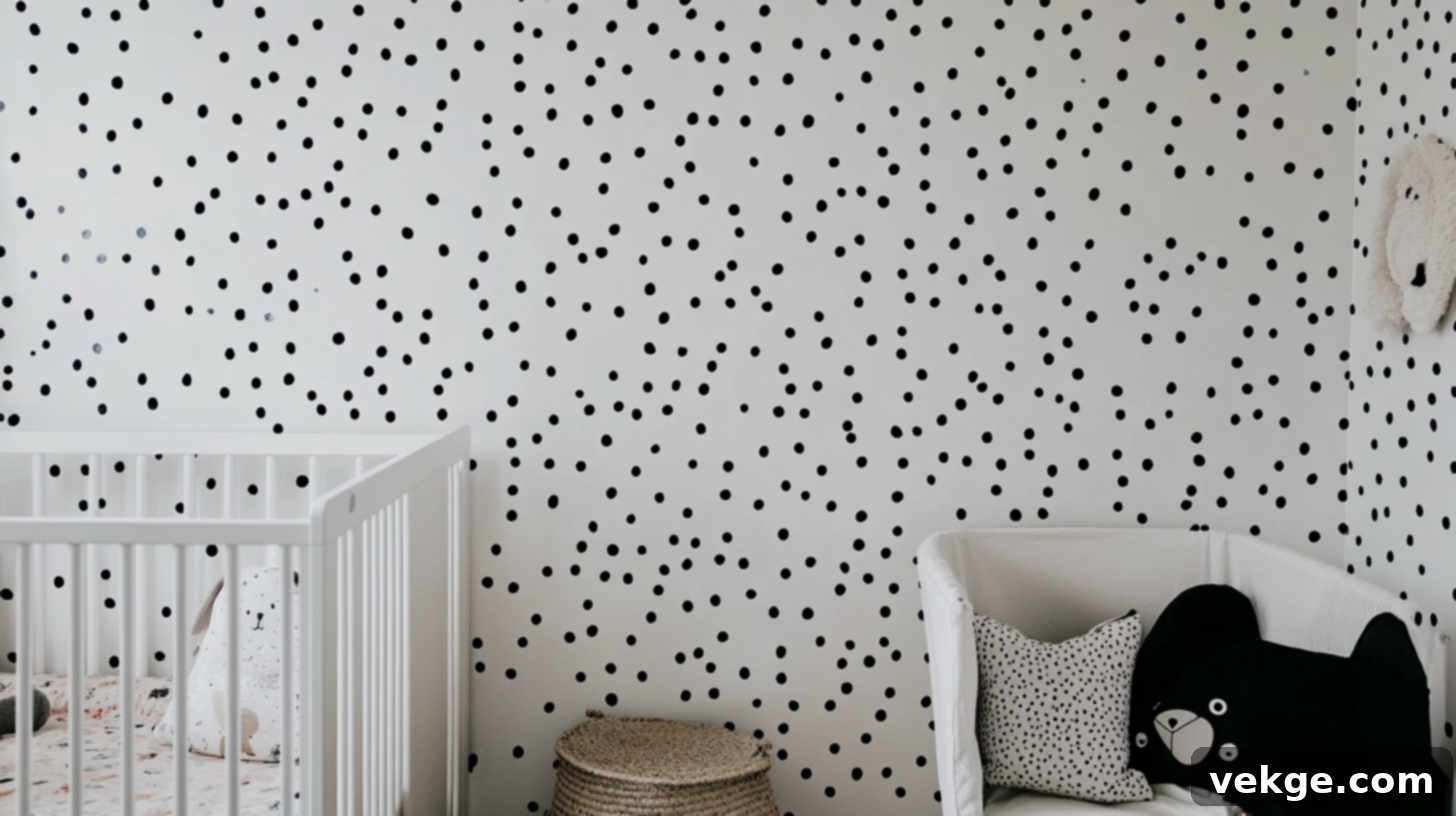 Black and White Nursery Wallpaper